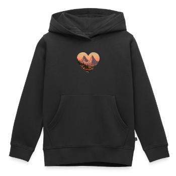 Randonnée en montagne Randonneurs en montagne Randonnées en montagne - Sweat Premium à capuche enfant bio - noir - Devant - AI Model Kid Male (0cm)