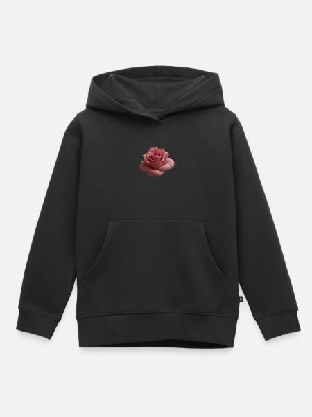 Rose groß - Kinder Premium Organic Hoodie - Schwarz