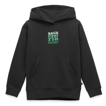 Bruh it's My 7th Birthday Gifts For Boys & Girls - Kids Premium Organic Hoodie - black - Front - AI Model Kid Male (0cm)