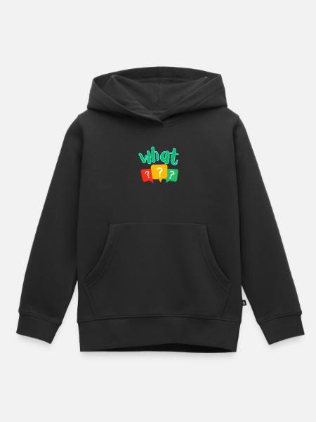 What ? - Kinder Premium Organic Hoodie - Schwarz