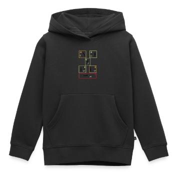 Zugstärken mit Rand - Kinder Premium Organic Hoodie - Schwarz - Vorne - AI Model Kid Male (0cm)