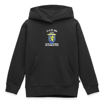 8e jour franche comte - Sweat Premium à capuche enfant bio - noir - Devant - AI Model Kid Male (0cm)