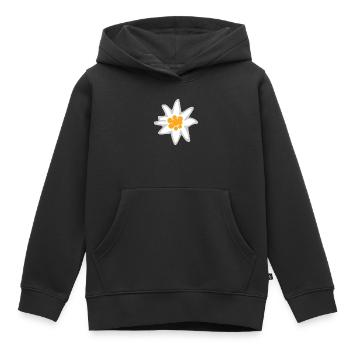 Edelweiss - Sweat Premium à capuche enfant bio - noir - Devant - AI Model Kid Male (0cm)