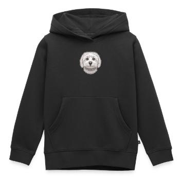 Maltese - Kids Premium Organic Hoodie - black - Front - AI Model Kid Male (0cm)