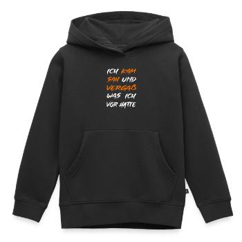 Ich kam sah und vergaß - Kinder Premium Organic Hoodie - Schwarz - Vorne - AI Model Kid Male (0cm)