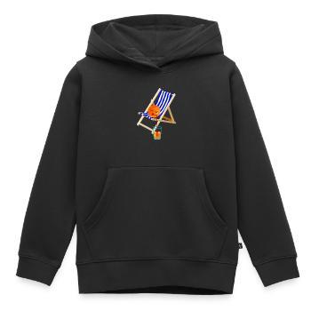 plaisir - Sweat Premium à capuche enfant bio - noir - Devant - AI Model Kid Male (0cm)