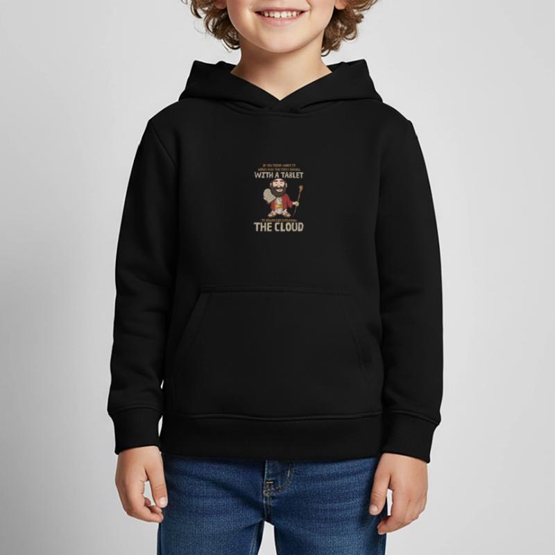 Moses Cloud Tablet Server Admin Tech Support Kids Premium Organic Hoodie