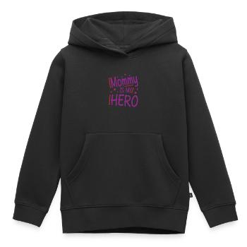 Mommy Hero Mama - Kinder Premium Organic Hoodie - Schwarz - Vorne - AI Model Kid Male (0cm)