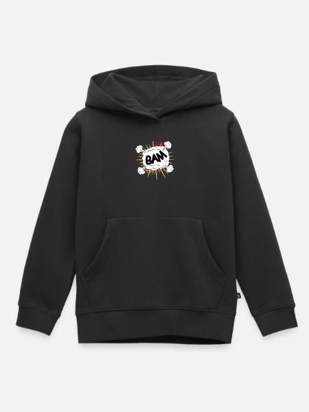 Bam stripgevechtswolk voor je eigen teksten & motieven - Kinder Premium hoodie biologisch - zwart