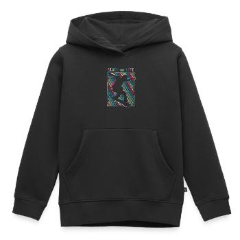 SK8R | Patinez pour la vie - Sweat Premium à capuche enfant bio - noir - Devant - AI Model Kid Male (0cm)