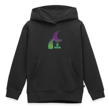 Nageoire de sirène colorée - Sweat Premium à capuche enfant bio - noir - Devant - AI Model Kid Male (0cm)