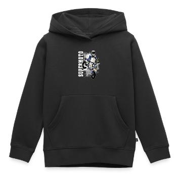 Supermoto - Supermotard - Sweat Premium à capuche enfant bio - noir - Devant - AI Model Kid Male (0cm)