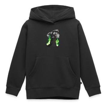 Halloween faucheuse - Sweat Premium à capuche enfant bio - noir - Devant - AI Model Kid Male (0cm)