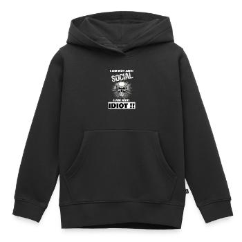 Anti Social - Kids Premium Organic Hoodie - black - Front - AI Model Kid Male (0cm)