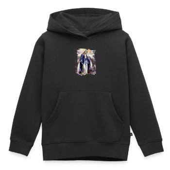 Holly Mary Maria Madonna Mariana Vierge Marie - Sweat Premium à capuche enfant bio - noir - Devant - AI Model Kid Male (0cm)