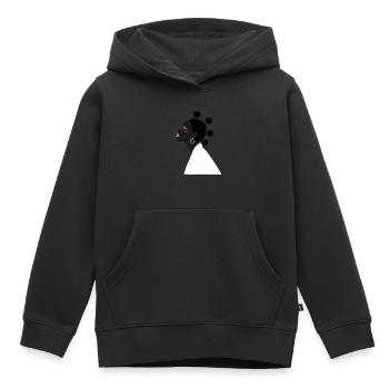 Schwarzes Mädchen mit süßem Haar und weißer Jacke - Kinder Premium Organic Hoodie - Schwarz - Vorne - AI Model Kid Male (0cm)