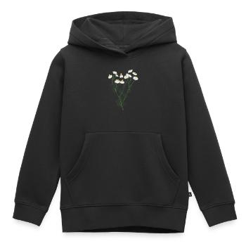 Chamomile botanical drawing - Kids Premium Organic Hoodie - black - Front - AI Model Kid Male (0cm)