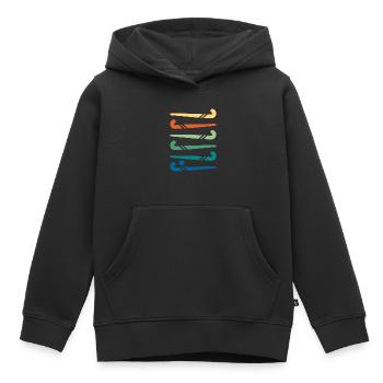 Hockeyschläger bunt - Kinder Premium Organic Hoodie - Schwarz - Vorne - AI Model Kid Male (0cm)
