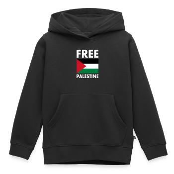 Free palestine - Kinder Premium Organic Hoodie - Schwarz - Vorne - AI Model Kid Male (0cm)