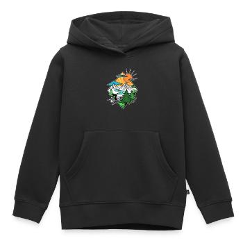 Wijldetro MTB Mountainbiking in Nature Downhill - Kinder Premium Organic Hoodie - Schwarz - Vorne - AI Model Kid Male (0cm)