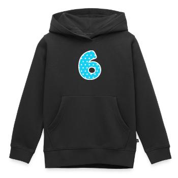 6 - Kids Premium Organic Hoodie - black - Front - AI Model Kid Male (0cm)