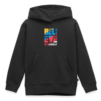 Believe in yourself - Kids Premium Organic Hoodie - black - Front - AI Model Kid Male (0cm)