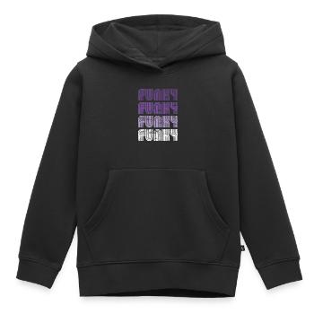 Funky Vintage - Sweat Premium à capuche enfant bio - noir - Devant - AI Model Kid Male (0cm)