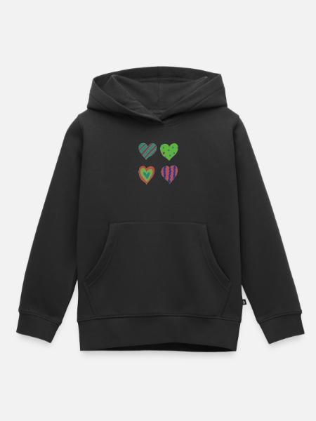 herzen variation - Kinder Premium Organic Hoodie - Schwarz