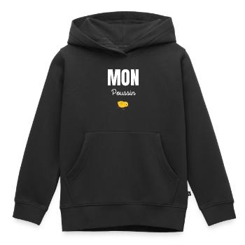 mon poussin - Sweat Premium à capuche enfant bio - noir - Devant - AI Model Kid Male (0cm)
