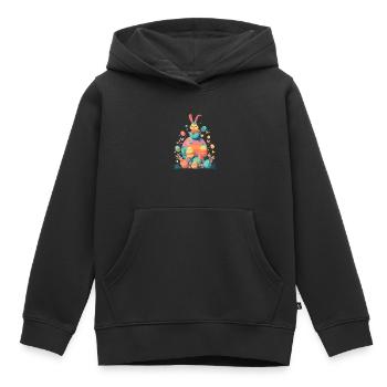 Lapin de Pâques - Sweat Premium à capuche enfant bio - noir - Devant - AI Model Kid Male (0cm)