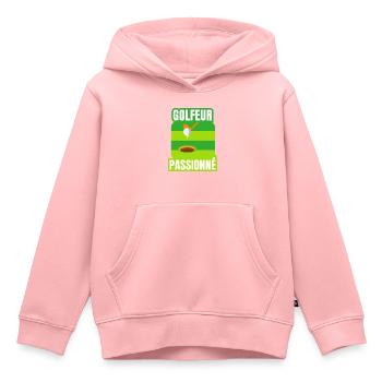 golfeur passionné - Sweat Premium à capuche enfant bio - rose - Devant - AI Model Kid Female (0cm)