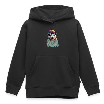 Frechdachs- Frecher Dachs Graffiti Style - Kinder Premium Organic Hoodie - Schwarz - Vorne - AI Model Kid Male (0cm)