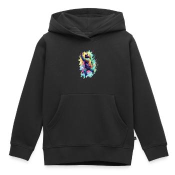 Singendes Faultier - Kinder Premium Organic Hoodie - Schwarz - Vorne - AI Model Kid Male (0cm)