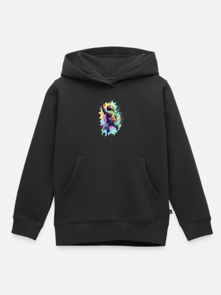 Singendes Faultier - Kinder Premium Organic Hoodie - Schwarz