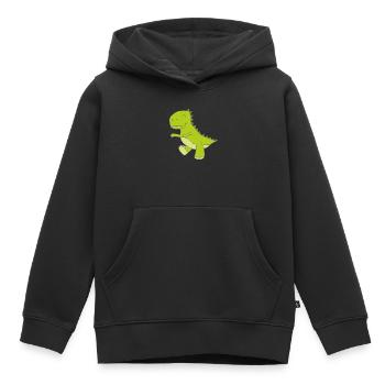 Dino small - Kids Premium Organic Hoodie - black - Front - AI Model Kid Male (0cm)