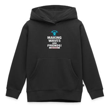Aquagym Fitness aquatique Aqua Exercice - Sweat Premium à capuche enfant bio - noir - Devant - AI Model Kid Male (0cm)