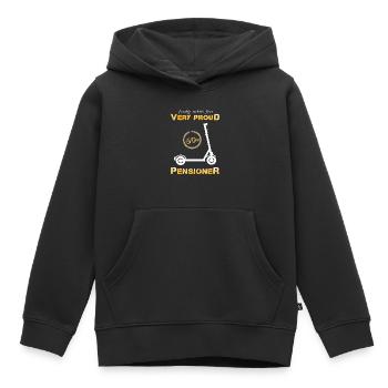 Pension de retraité mobile - Sweat Premium à capuche enfant bio - noir - Devant - AI Model Kid Male (0cm)