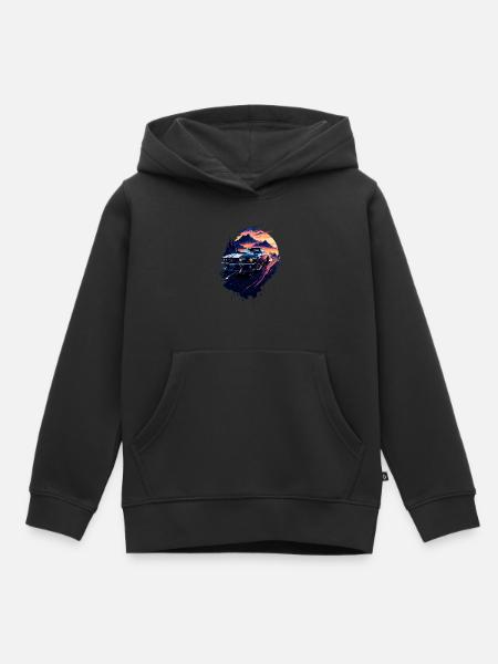 Voiture de sport classique - Sweat Premium à capuche enfant bio - noir