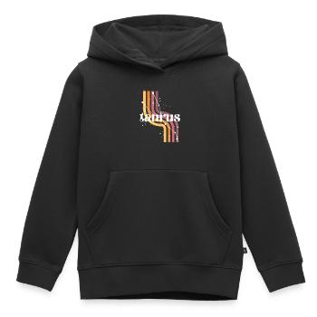 Taurus horoscope rétro - Sweat Premium à capuche enfant bio - noir - Devant - AI Model Kid Male (0cm)