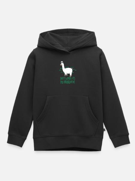 No Probllama - Kinder Premium Organic Hoodie - Schwarz
