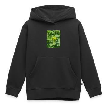 moutarde noire (en allemand Schwarzer Senf) - Sweat Premium à capuche enfant bio - noir - Devant - AI Model Kid Male (0cm)