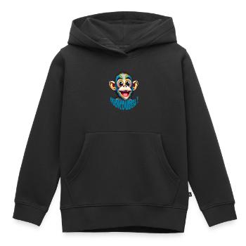 Singe humour quoicoubeh - Sweat Premium à capuche enfant bio - noir - Devant - AI Model Kid Male (0cm)