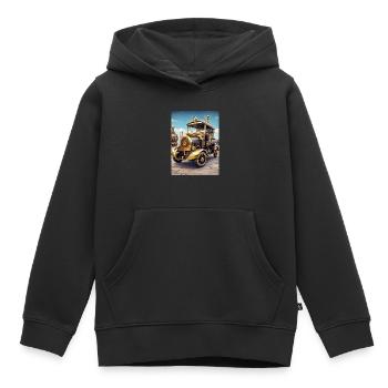 Steampunk Automobile 1.12 - Kinder Premium Organic Hoodie - Schwarz - Vorne - AI Model Kid Male (0cm)