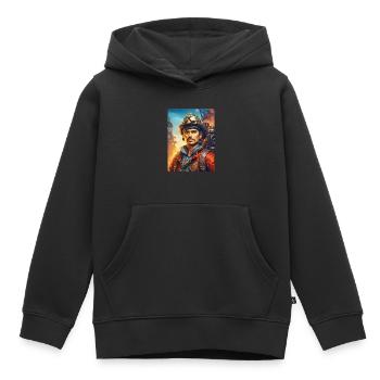 Steampunk Firefighter Man 1.19 - Kinder Premium Organic Hoodie - Schwarz - Vorne - AI Model Kid Male (0cm)