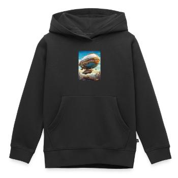 Steampunk Luftschiff 1.1 - Kinder Premium Organic Hoodie - Schwarz - Vorne - AI Model Kid Male (0cm)