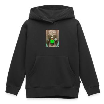 My mother always used to say - Kids Premium Organic Hoodie - black - Front - AI Model Kid Male (0cm)