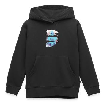 Il neige - Sweat Premium à capuche enfant bio - noir - Devant - AI Model Kid Male (0cm)