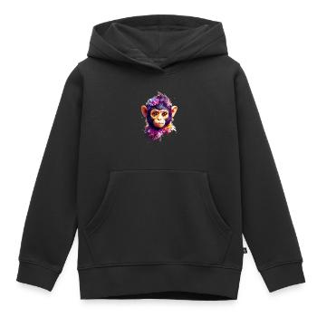 Affe Monkey V1 24 06 - Kinder Premium Organic Hoodie - Schwarz - Vorne - AI Model Kid Male (0cm)