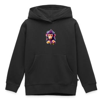Affe Monkey V1 24 19 - Kinder Premium Organic Hoodie - Schwarz - Vorne - AI Model Kid Male (0cm)