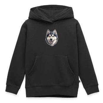 Siberian Husky - Kids Premium Organic Hoodie - black - Front - AI Model Kid Male (0cm)